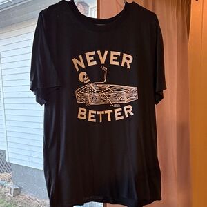 Maurices Black Graphic Tee with Skeleton Design